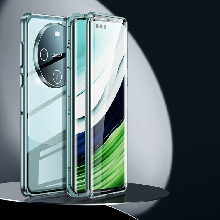 For Huawei Mate 60 Magnetic Double-side HD Tempered Glass Phone Case(Cyan-blue)
