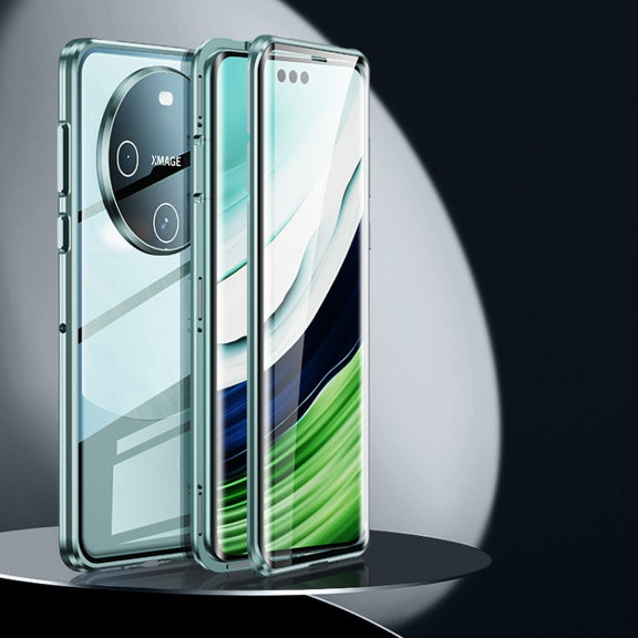 For Huawei Mate 60 Magnetic Double-side HD Tempered Glass Phone Case(Cyan-blue)