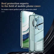 For Huawei Mate 60 Pro Magnetic Double-side HD Tempered Glass Phone Case(Cyan-blue)