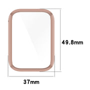 For Xiaomi Mi Band 8 Pro PC + Tempered Glass Film Integrated Watch Protective Case(Ivory White)