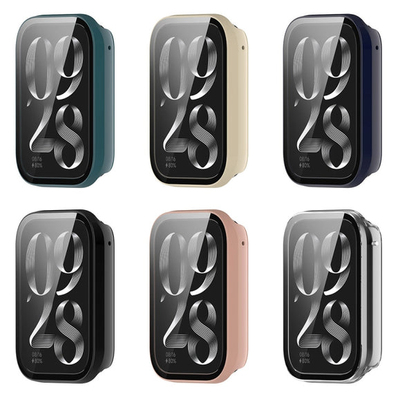 For Xiaomi Mi Band 8 Pro PC + Tempered Glass Film Integrated Watch Protective Case(Ink Blue)