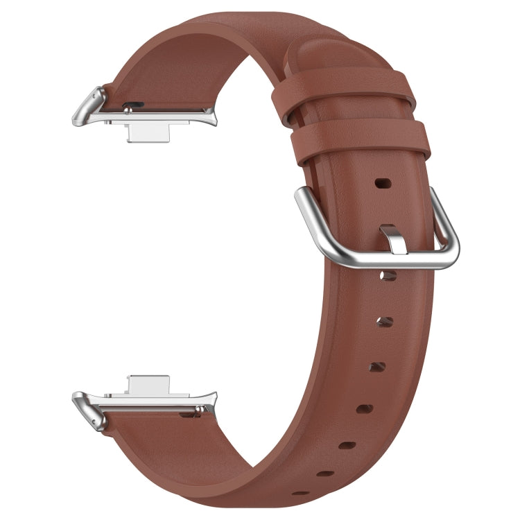 For Xiaomi Mi Band 8 Pro Round Tail Genuine Leather Watch Band(Brown)