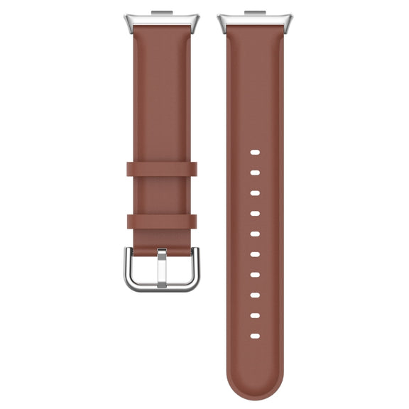 For Xiaomi Mi Band 8 Pro Round Tail Genuine Leather Watch Band(Brown)
