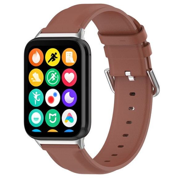 For Xiaomi Mi Band 8 Pro Round Tail Genuine Leather Watch Band(Brown)