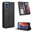 For Motorola Moto G Play 4G 2024 Magnetic Buckle Retro Texture Leather Phone Case(Black) - Motorola Cases by PMC Jewellery | Online Shopping South Africa | PMC Jewellery | Buy Now Pay Later Mobicred