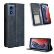 For Motorola Moto G Play 4G 2024 Magnetic Buckle Retro Texture Leather Phone Case(Blue) - Motorola Cases by PMC Jewellery | Online Shopping South Africa | PMC Jewellery | Buy Now Pay Later Mobicred