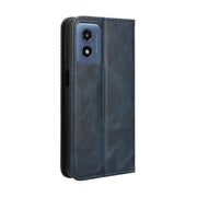 For Motorola Moto G Play 4G 2024 Magnetic Buckle Retro Texture Leather Phone Case(Blue)