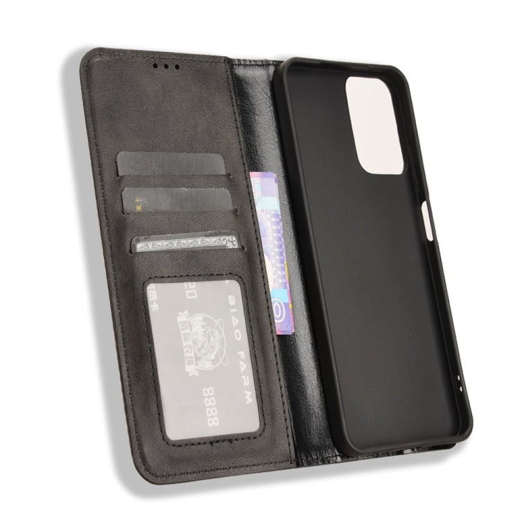 For Motorola Moto G Power 5G 2024 Magnetic Buckle Retro Texture Leather Phone Case(Black)