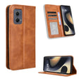 For Motorola Edge 2024 5G Magnetic Buckle Retro Texture Leather Phone Case(Brown) - Motorola Cases by PMC Jewellery | Online Shopping South Africa | PMC Jewellery | Buy Now Pay Later Mobicred