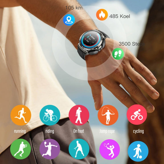 M68 Plus 1.52 inch Round Screen 2 in 1 Bluetooth Earphone Smart Watch, 512MB Memory Support Wellness Tracking(Black)