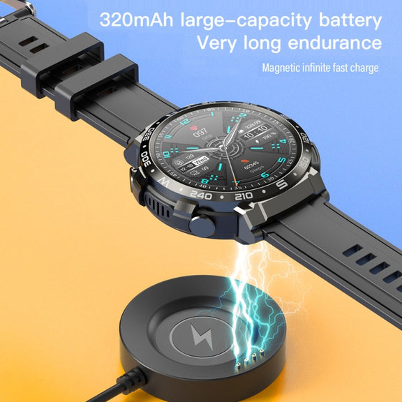 M68 Plus 1.52 inch Round Screen 2 in 1 Bluetooth Earphone Smart Watch, 512MB Memory Support Wellness Tracking(Black)