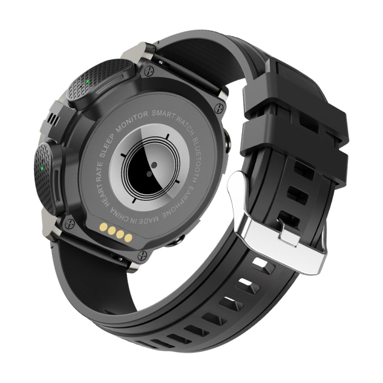 M68 Plus 1.52 inch Round Screen 2 in 1 Bluetooth Earphone Smart Watch, 512MB Memory Support Wellness Tracking(Black)
