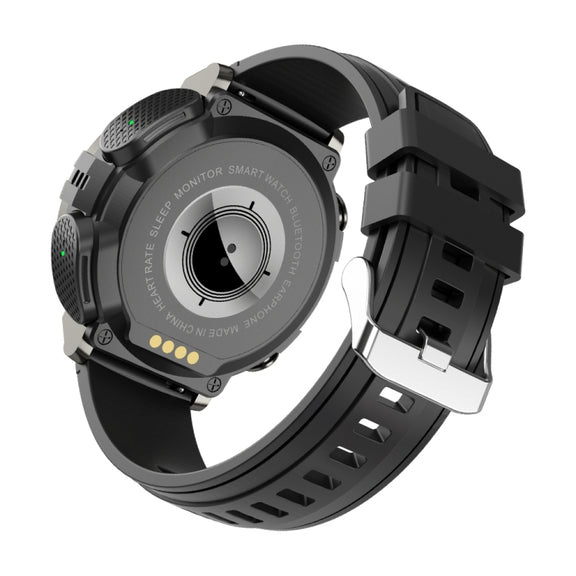 M68 Plus 1.52 inch Round Screen 2 in 1 Bluetooth Earphone Smart Watch, 512MB Memory Support Wellness Tracking(Black)