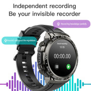 M68 Plus 1.52 inch Round Screen 2 in 1 Bluetooth Earphone Smart Watch, 512MB Memory Support Wellness Tracking(Black)