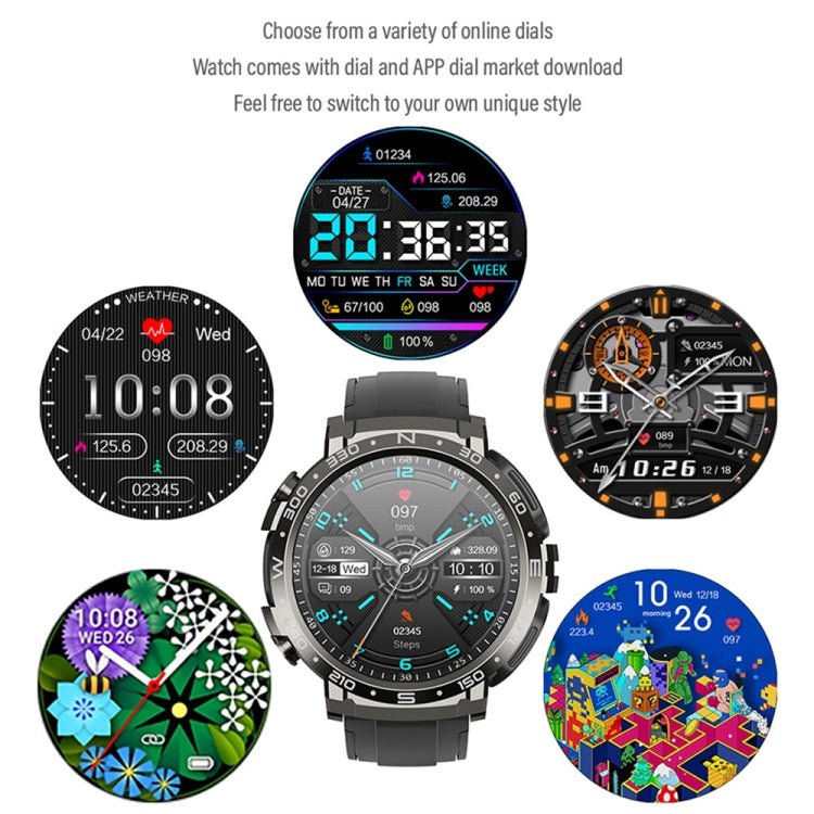 M68 Plus 1.52 inch Round Screen 2 in 1 Bluetooth Earphone Smart Watch, 512MB Memory Support Wellness Tracking(Black)