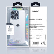 For iPhone 15 Pro Max SULADA TPU Frame + Tempered Glass Transparent Phone Case(Black)