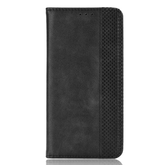 For Doogee X98 Magnetic Buckle Retro Texture Leather Phone Case(Black)