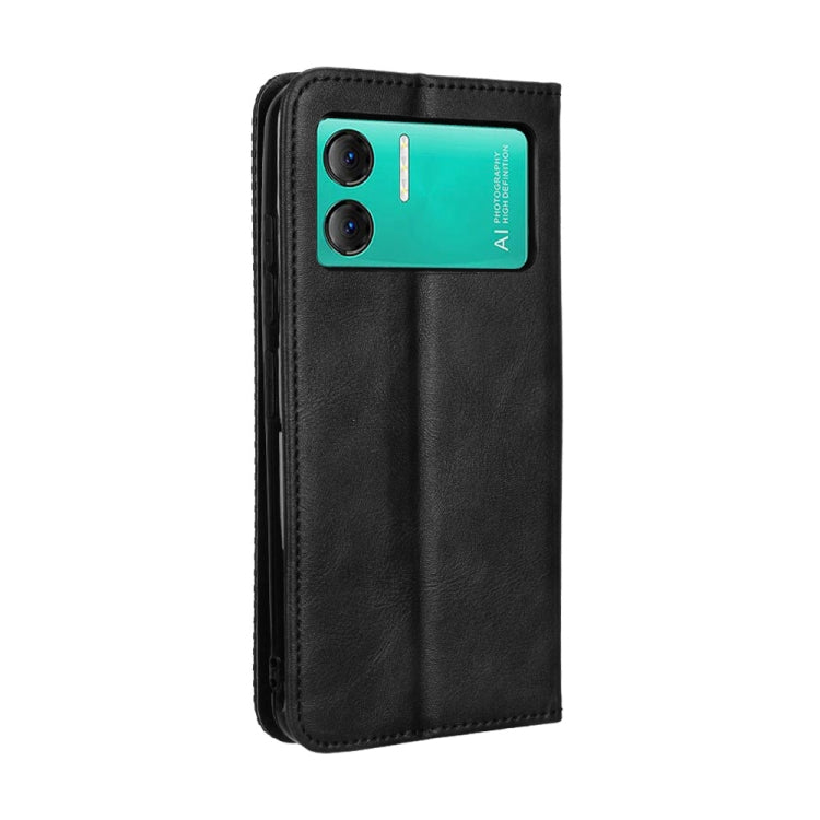 For Doogee X98 Magnetic Buckle Retro Texture Leather Phone Case(Black)