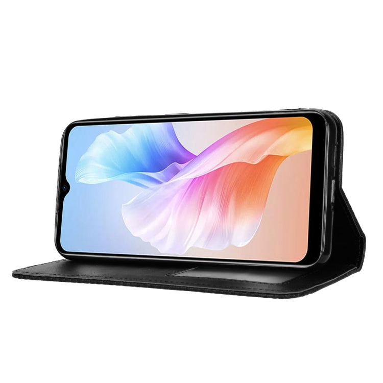 For Doogee X98 Magnetic Buckle Retro Texture Leather Phone Case(Black)