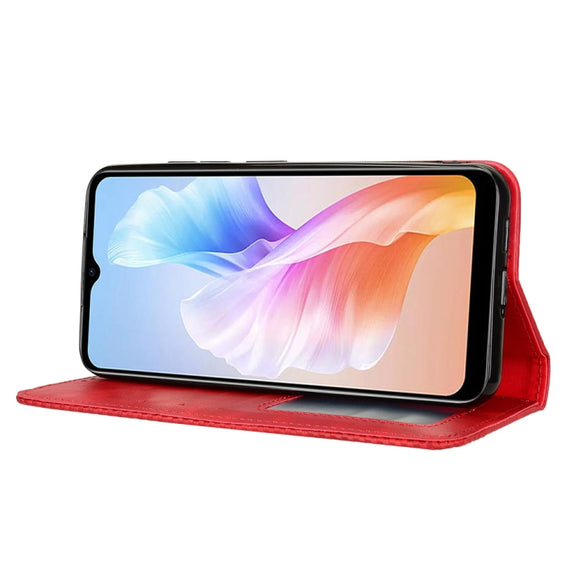 For Doogee X98 Magnetic Buckle Retro Texture Leather Phone Case(Red)