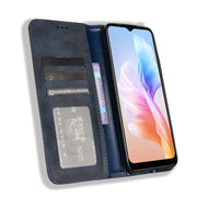 For Doogee X98 Magnetic Buckle Retro Texture Leather Phone Case(Blue)