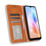 For Doogee X98 Magnetic Buckle Retro Texture Leather Phone Case(Brown)