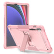 For Samsung Galaxy Tab S9+ Shockproof Silicone Hybrid PC Tablet Case with Holder(Rose Gold) - Galaxy Tab S9+ Cases by PMC Jewellery | Online Shopping South Africa | PMC Jewellery | Buy Now Pay Later Mobicred