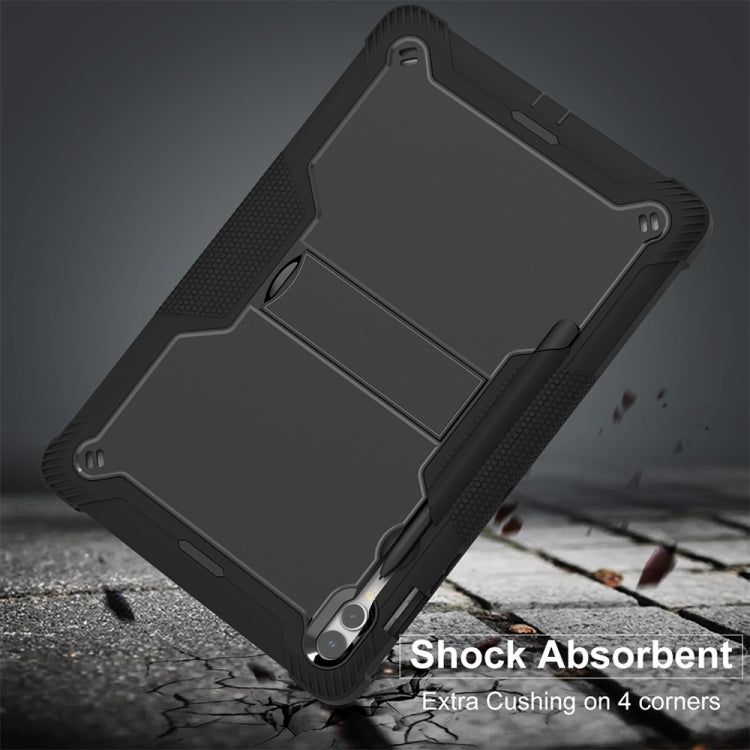For Samsung Galaxy Tab S9+ Shockproof Silicone Hybrid PC Tablet Case with Holder(Black)
