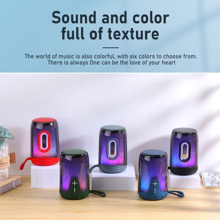 T&G TG-652 Portable RGB Light Transparent Bluetooth Speaker(Red)
