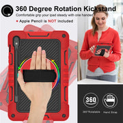 For Samsung Galaxy Tab S9 360 Degree Rotation PC Contrast Silicone Tablet Case(Red + Black)