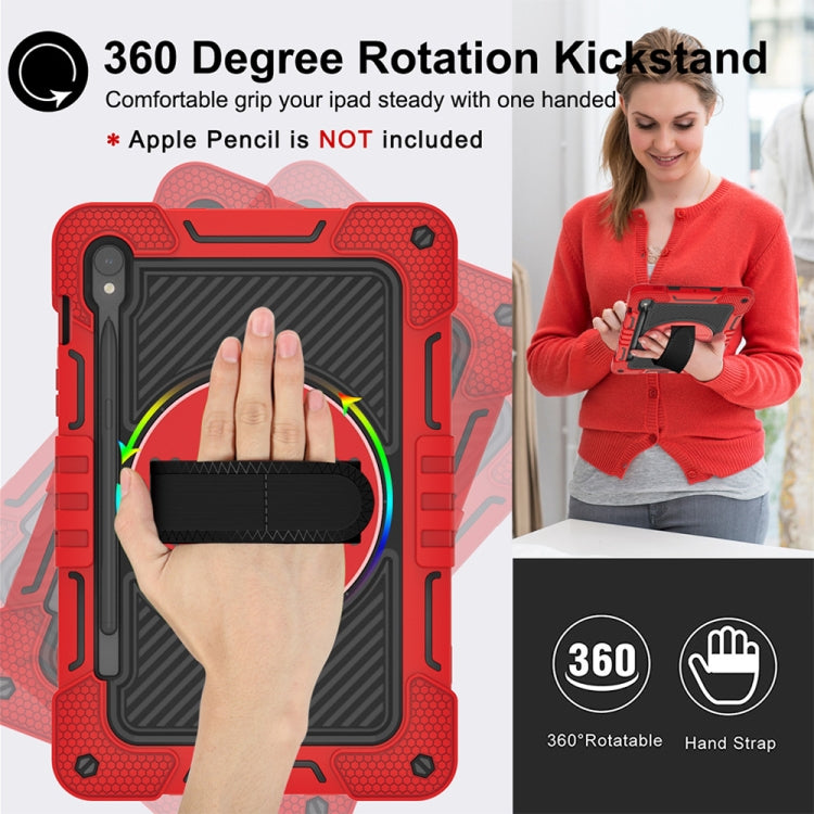 For Samsung Galaxy Tab S9 360 Degree Rotation PC Contrast Silicone Tablet Case(Red + Black)