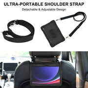 For Samsung Galaxy Tab S9 360 Degree Rotation PC Contrast Silicone Tablet Case(Black)