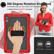For Samsung Galaxy Tab S9+ 360 Degree Rotation PC Contrast Silicone Tablet Case(Red + Black)