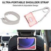 For Samsung Galaxy Tab S9+ 360 Degree Rotation PC Contrast Silicone Tablet Case(Rose Gold)