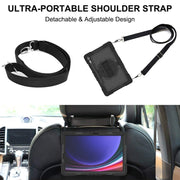For Samsung Galaxy Tab S9+ 360 Degree Rotation PC Contrast Silicone Tablet Case(Black)