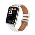 For Xiaomi Smart Band 9 Pro / 8 Pro 18mm Microfiber Sewing Leather Watch Band(White+Silver) - Watch Bands by PMc TechLife | Online Shopping South Africa | PMc TechLife | Buy Now Pay Later Mobicred