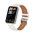 For Xiaomi Smart Band 9 Pro / 8 Pro 18mm Microfiber Sewing Leather Watch Band(White+Ivory White) - free shipping - PMc TechLife - Order now!