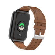 For Xiaomi Smart Band 9 Pro / 8 Pro 18mm Microfiber Sewing Leather Watch Band(Brown)