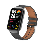 For Xiaomi Smart Band 9 Pro / 8 Pro 18mm Microfiber Sewing Leather Watch Band(Black)