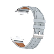 For Xiaomi Smart Band 9 Pro / 8 Pro 18mm Microfiber Sewing Leather Watch Band(Grey)