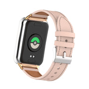 For Xiaomi Smart Band 9 Pro / 8 Pro 18mm Microfiber Sewing Leather Watch Band(Pink)