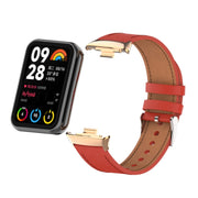 For Xiaomi Smart Band 9 Pro / 8 Pro 18mm Microfiber Sewing Leather Watch Band(Red)