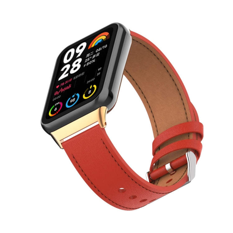 For Xiaomi Smart Band 9 Pro / 8 Pro 18mm Microfiber Sewing Leather Watch Band(Red)