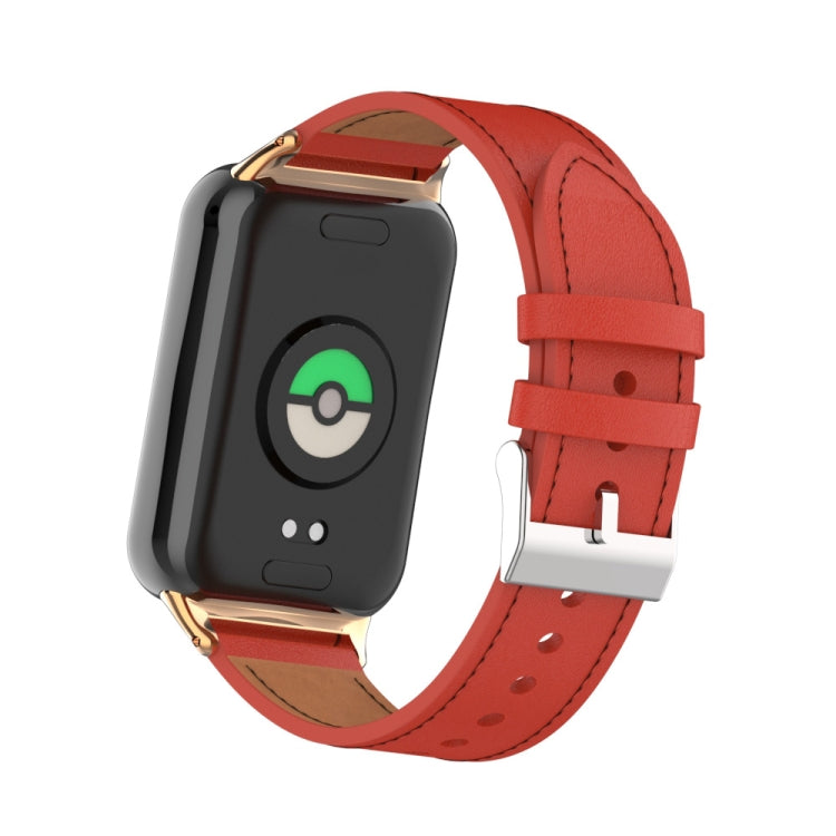 For Xiaomi Smart Band 9 Pro / 8 Pro 18mm Microfiber Sewing Leather Watch Band(Red)