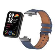 For Xiaomi Smart Band 9 Pro / 8 Pro 18mm Microfiber Sewing Leather Watch Band(Blue)