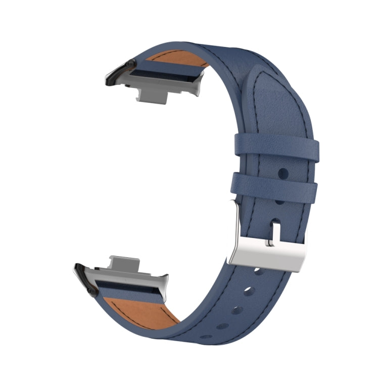 For Xiaomi Smart Band 9 Pro / 8 Pro 18mm Microfiber Sewing Leather Watch Band(Blue)