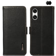 For Sony Xperia 10 VI KHAZNEH Side-Magnetic Litchi Genuine Leather RFID Case(Black) - Sony Cases by PMC TechLife | Online Shopping South Africa | PMC TechLife | Buy Now Pay Later Mobicred