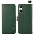 For Sony Xperia 10 VI KHAZNEH Side-Magnetic Litchi Genuine Leather RFID Case(Green) - free shipping - PMC TechLife - Order now!