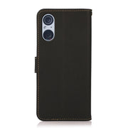 For Sony Xperia 5 V KHAZNEH Custer Genuine Leather RFID Phone Case(Black)