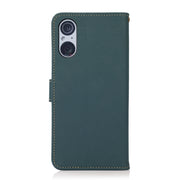 For Sony Xperia 5 V KHAZNEH Custer Genuine Leather RFID Phone Case(Green)